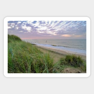 Cart Gap beach in Norfolk from the dunes Sticker